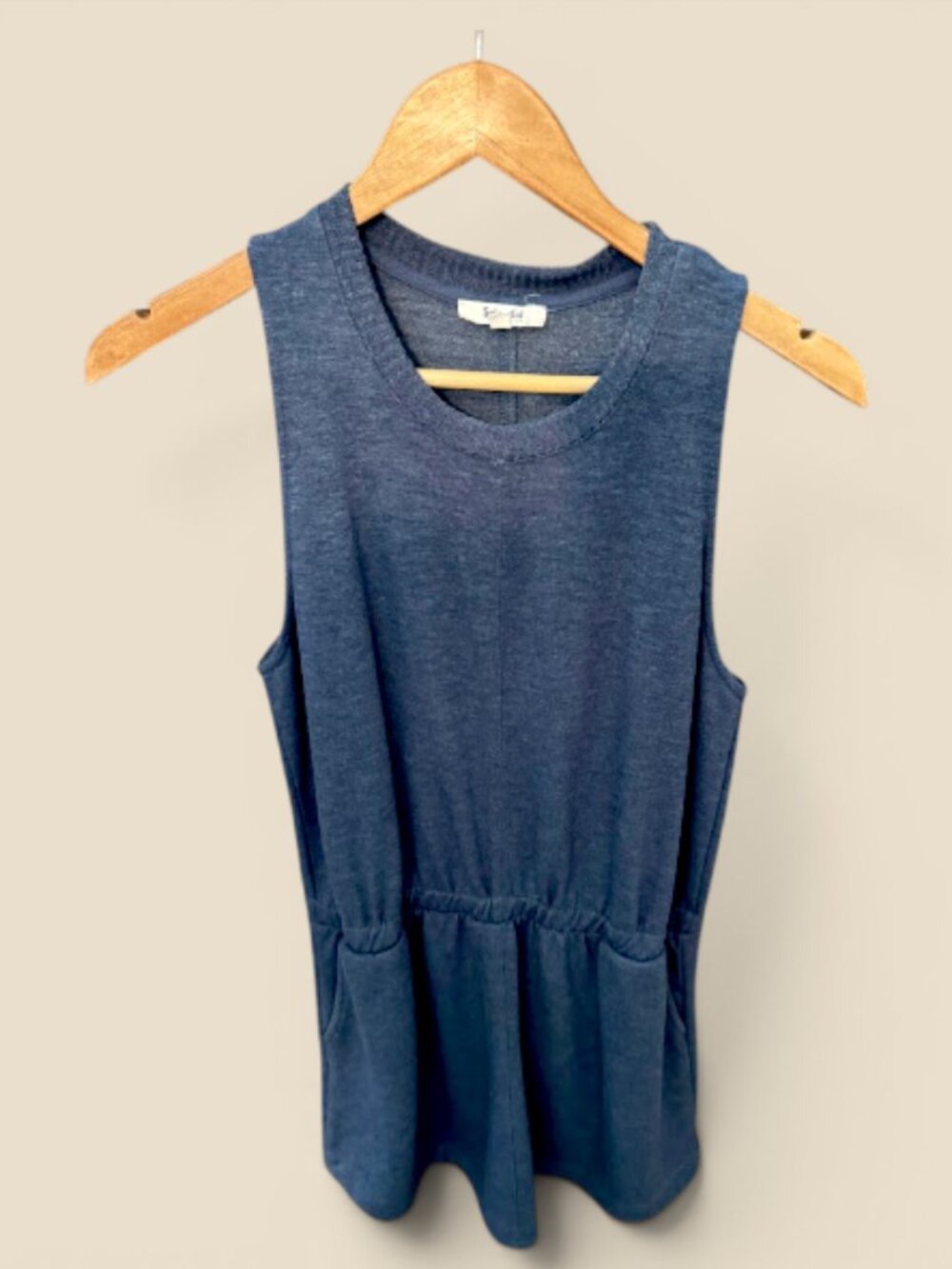 Splendid Sleeveless Blue Romper Medium Elastic Waist Casual Lounge